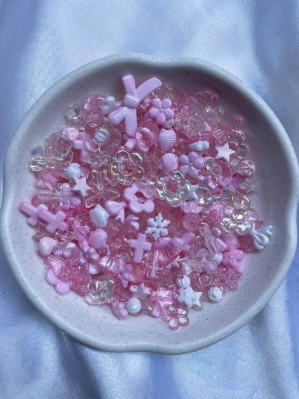 pink beads soup / beads / mix beads / random mix  / 20 grm - Image 3