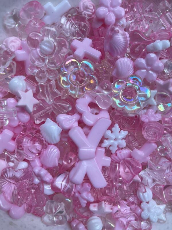 pink beads soup / beads / mix beads / random mix  / 20 grm - Image 2