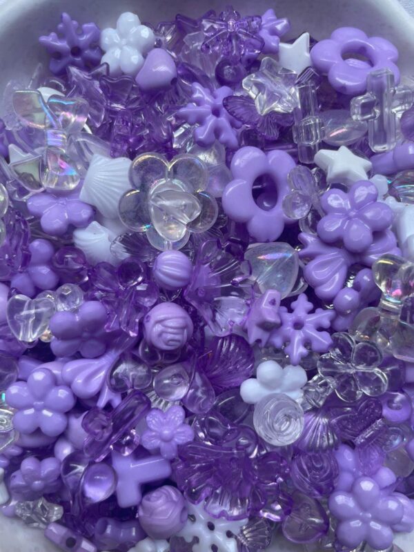 lavender beads soup / beads / mix beads / random mix  / 20 grm - Image 2