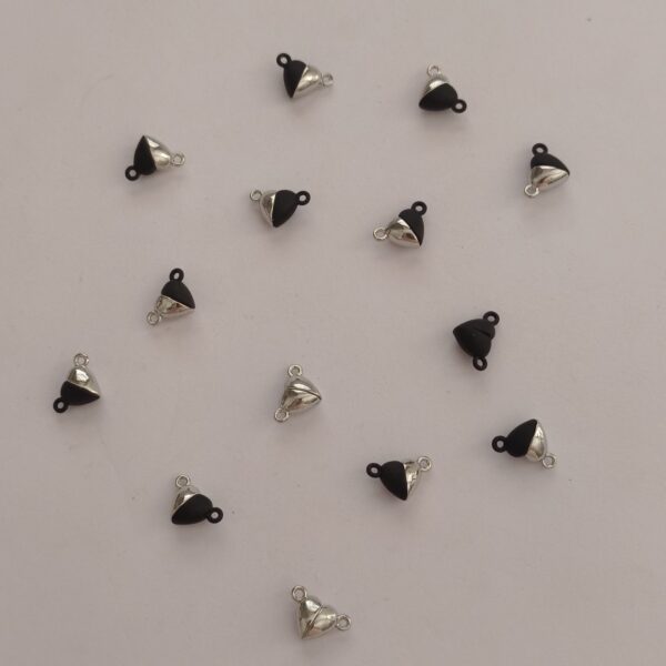 black silver magnetic heart / megantic charms / charms / heart / megantic / pack of 1