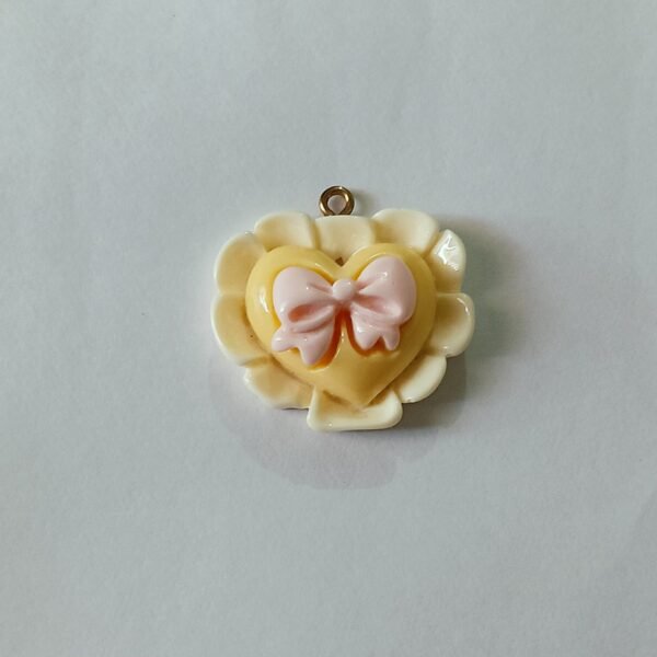 pinkbowheart enamel charms