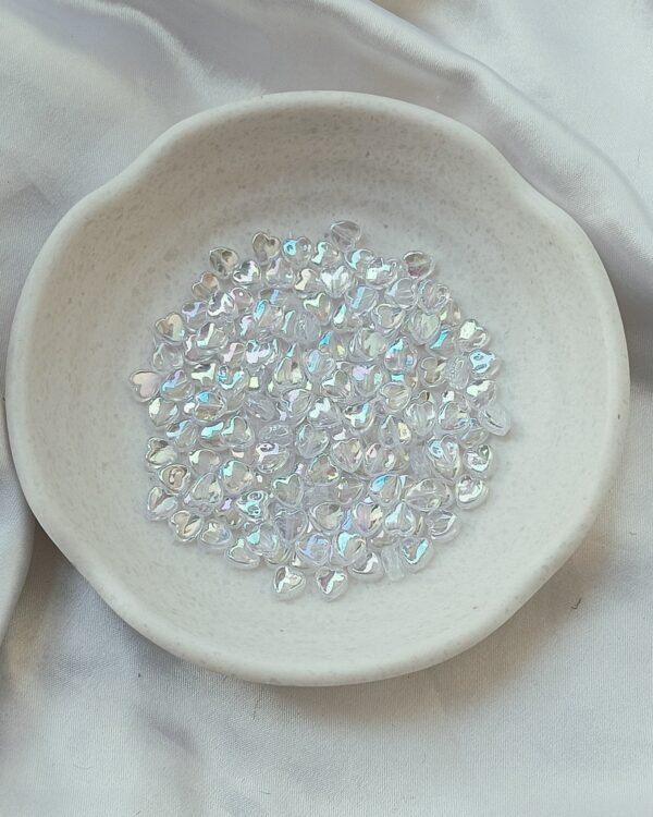 holographic heart beads