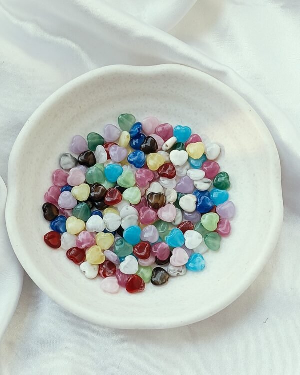multicolour heart beads