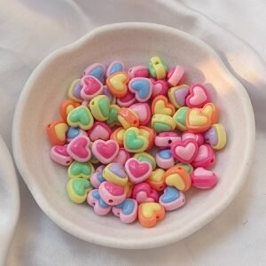 pastel heart beads