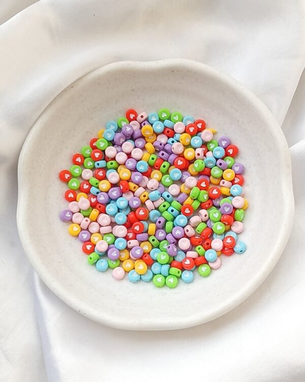 pastle heart beads