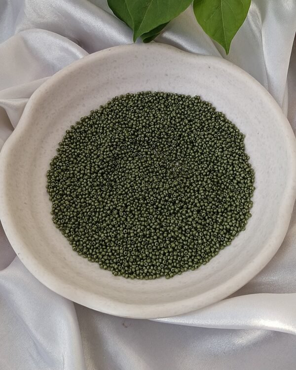 olive green seed beads