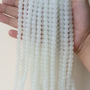 white  8mm glass beads / jelly beads