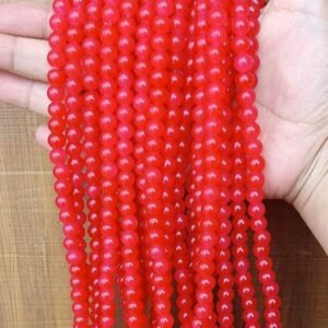 red 8mm glass beads / jelly beads