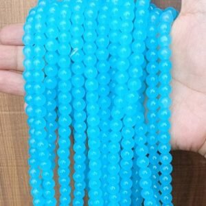 ocean blue 8mm glass  beads/ jelly beads