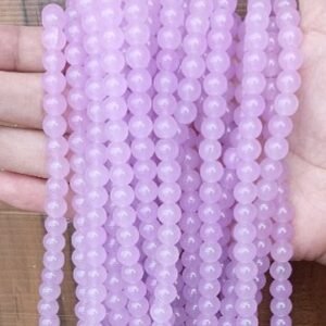lavender  8mm glass beads / jelly beads