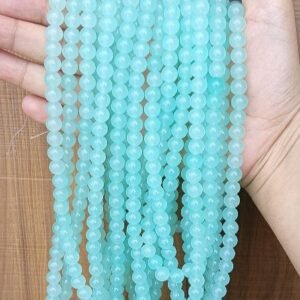 mint 8mm glass beads / jelly beads