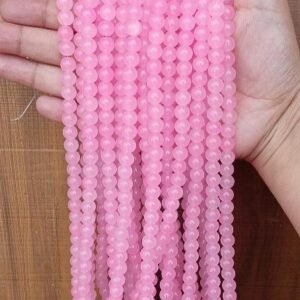 pink  8mm glass beads / jelly beads