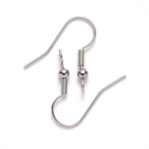 silver  Earrings hooks / pairs