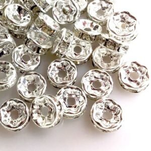 silver rinnestone / spacers beads