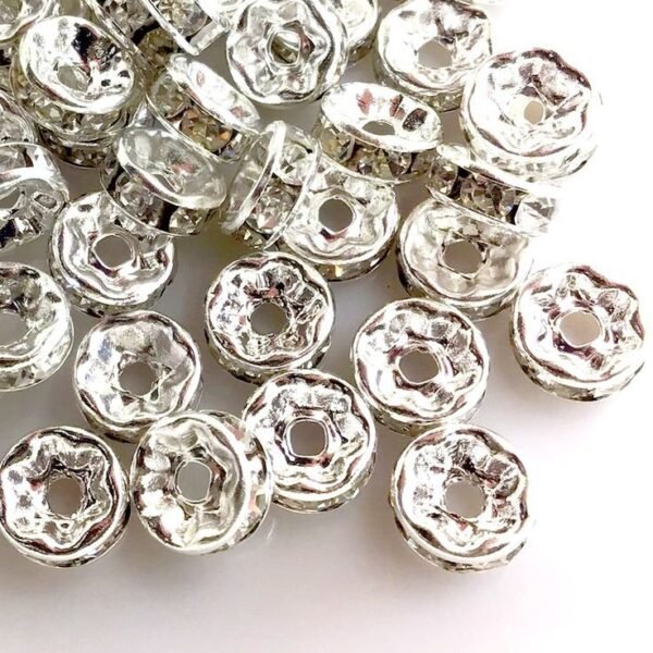 silver rinnestone / spacers beads
