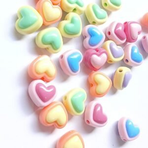 pastel heart beads