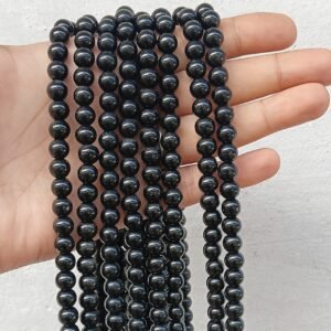 black 8mm glass beads / jelly beads