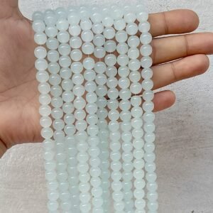 white  8mm glass beads / jelly beads
