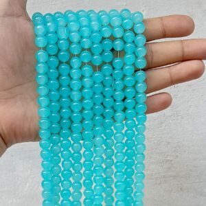 ocean blue 8mm glass  beads/ jelly beads