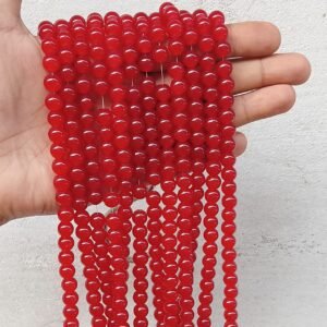 red 8mm glass beads / jelly beads