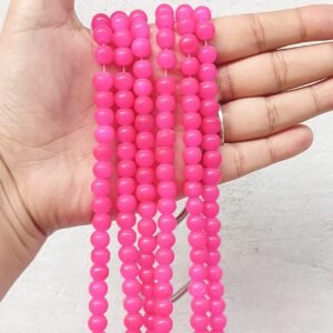 meganta pink  8mm glass beads / jelly beads