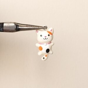 resin white cat