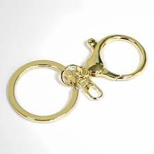 Golden double hook keyring