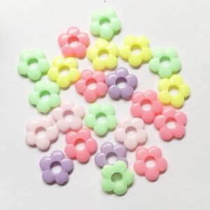 pastel hollow  beads