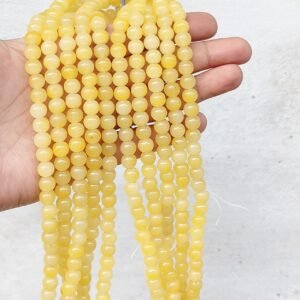 pastle yellow 8mm glass beads / jelly beads