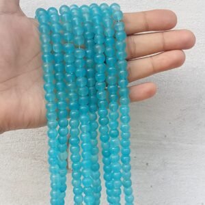teal blue 8mm glass beads / jelly beads