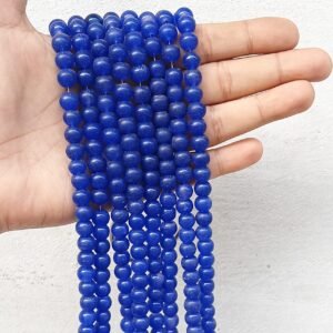 royal blue 8mm glass beads / jelly beads