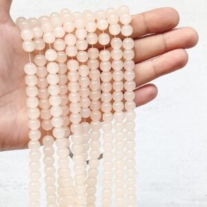 cream  8mm glass beads / jelly beads