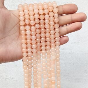 caramel 8mm glass beads / jelly beads
