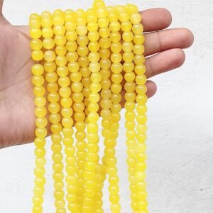 yellow 8mm glass beads / jelly beads