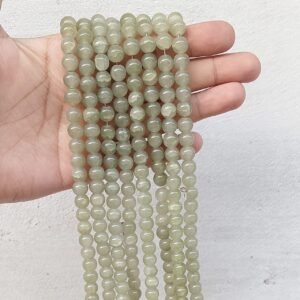 dual beads, mehndi green  , 8mm glass beads / double shade jelly beads