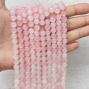 dual beads, pink , 8mm glass beads / double shade jelly beads