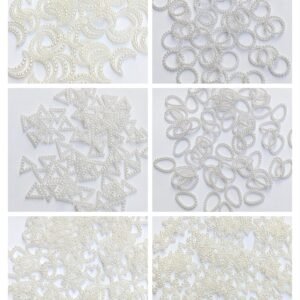 Pearl Outline Shape Beads Combo – Set of 300 Pcs (Moon, Ring, Triangle, Oval, Heart & Star)