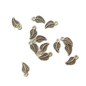 leaf charms (silver) 10 piece