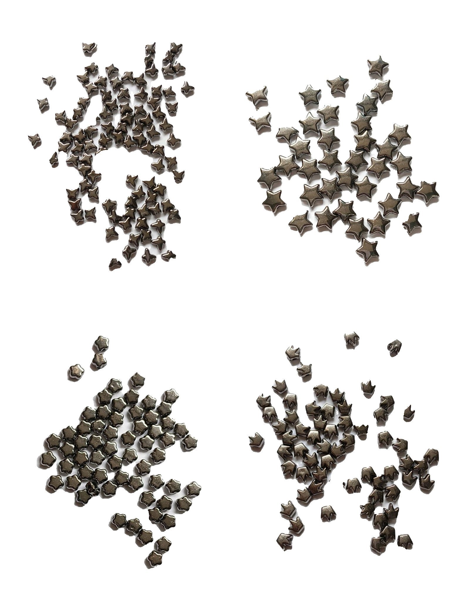 Metallic Star Spacer Beads Combo – Set of 160 Pcs (4 Designs, 40 Each)